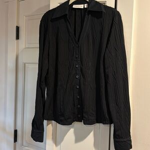 Collateral Creek patterned black blouse Large